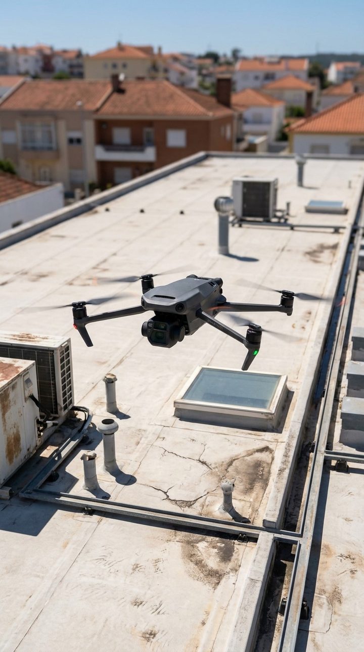 Drone a limpar painéis solares